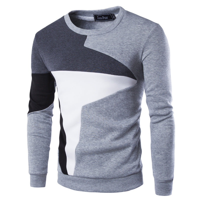 Wholesale M-5XL Men Casual Color Blocking Long Sleeve Sweatshirt