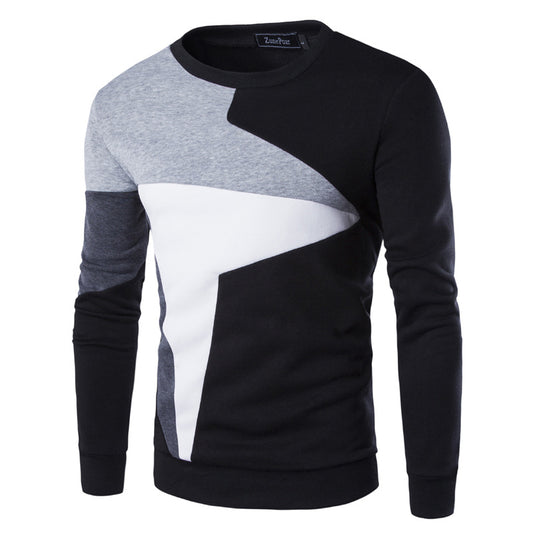 Wholesale M-5XL Men Casual Color Blocking Long Sleeve Sweatshirt