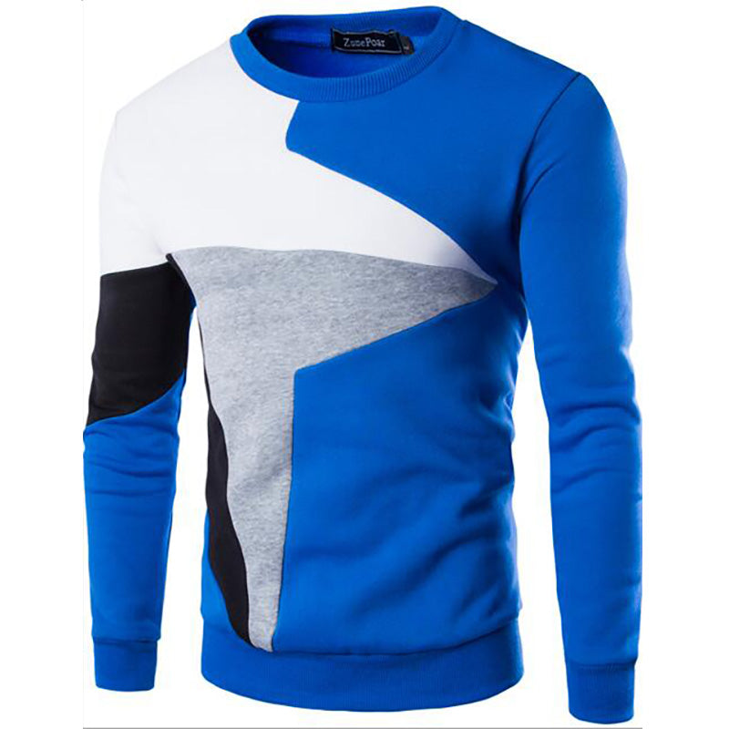 Wholesale M-5XL Men Casual Color Blocking Long Sleeve Sweatshirt