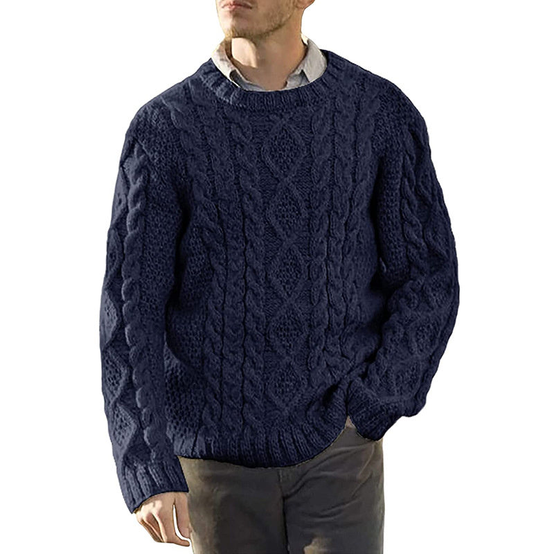 Wholesale M-XXL Men Round Neck Long Sleeve Knitwear