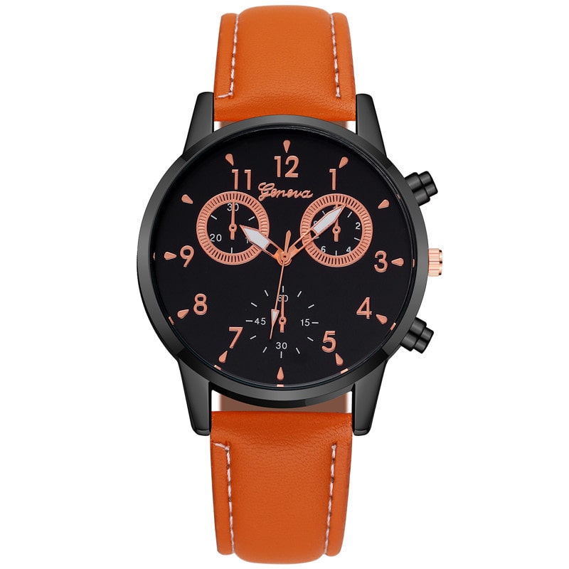 Wholesale Men Fashion PU Band Quartz Watch