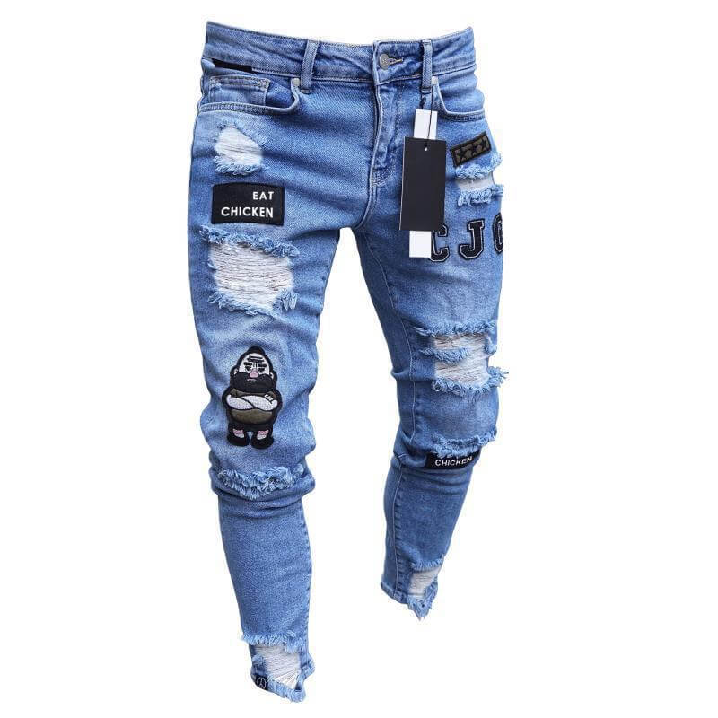 Wholesale S-4XL Men Fashion Hole Design Jeans