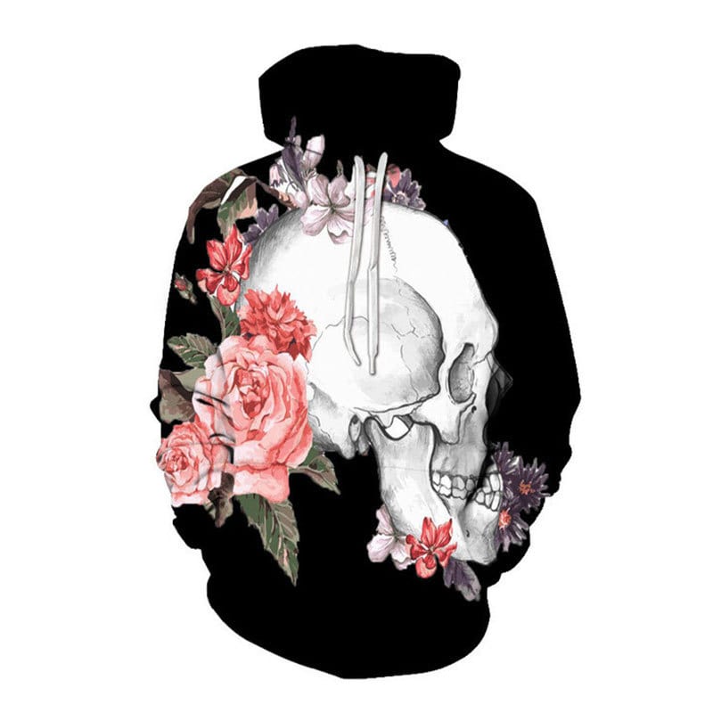 Wholesale S-6XL Men Fashion Skull Printed Hoodie