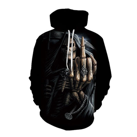 Wholesale S-6XL Men Fashion Skull Printed Hoodie