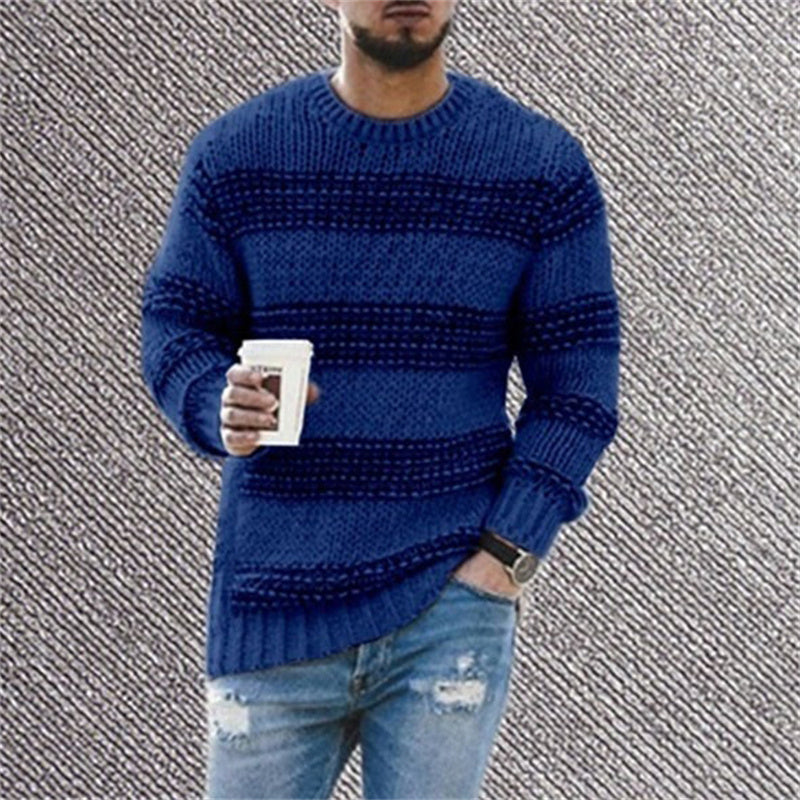 Wholesale S-2XL Men Fashion Stripe Knitted Sweater