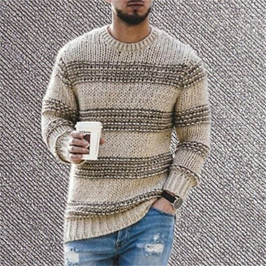 Wholesale S-2XL Men Fashion Stripe Knitted Sweater