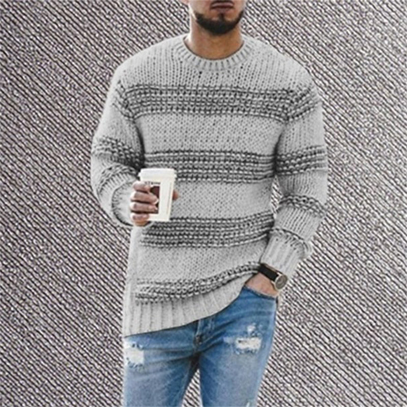 Wholesale S-2XL Men Fashion Stripe Knitted Sweater