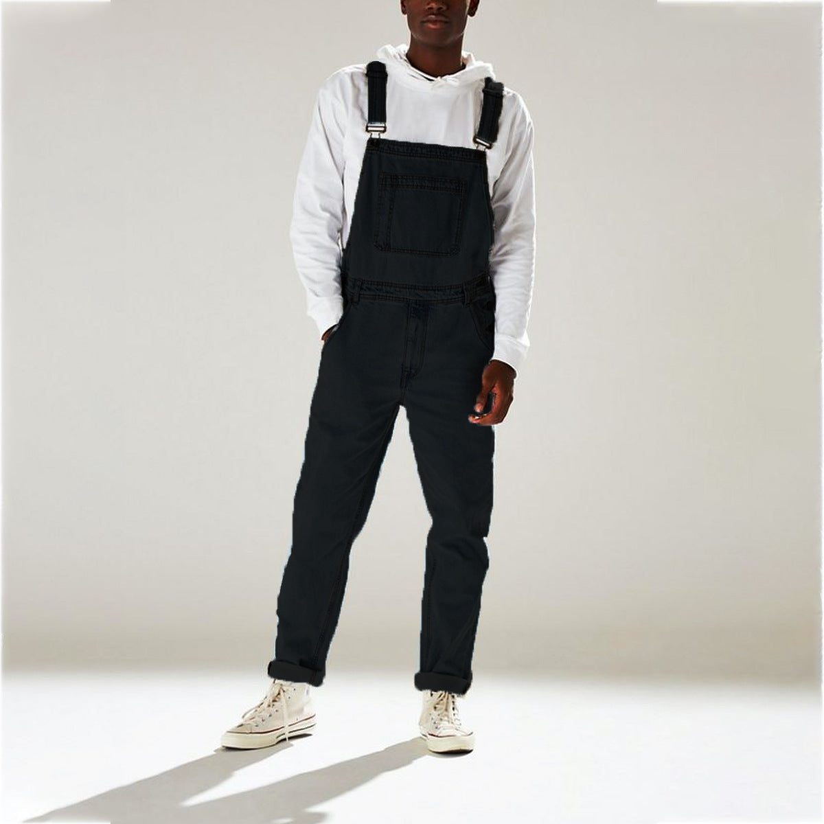 Wholesale S-3XL Men Fashion Pocket Patchwork Denim Jumpsuits