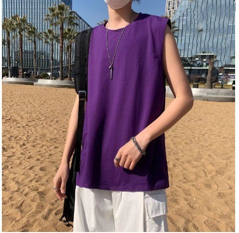 Wholesale Men'S Casual Loose Solid Color Sports Vest