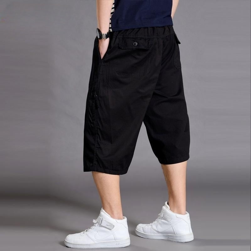 Wholesale Men Casual Mid-Rise Multi-Pocket Large Size Loose Shorts