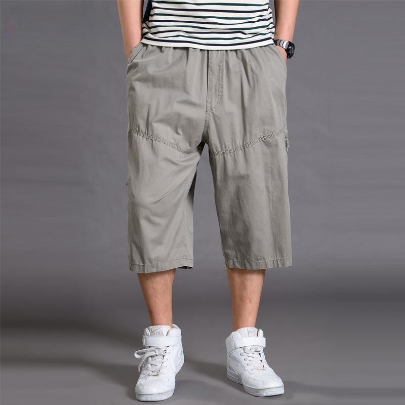 Wholesale Men Casual Mid-Rise Multi-Pocket Large Size Loose Shorts