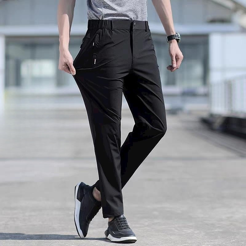 Wholesale Men Casual Straight Quick-Drying Elastic Large Size Loose Trousers