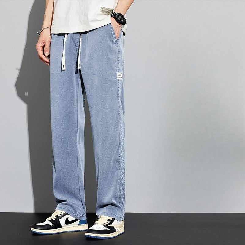 Wholesale Men Casual Solid Color Straight Loose Trousers