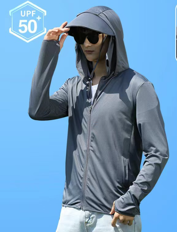 Wholesale Men Fashion Outdoor Sunproof Breathable Solid Color Jacket