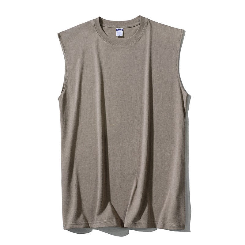 Wholesale S-5XL Men Fashion Solid Color Round Neck Tank