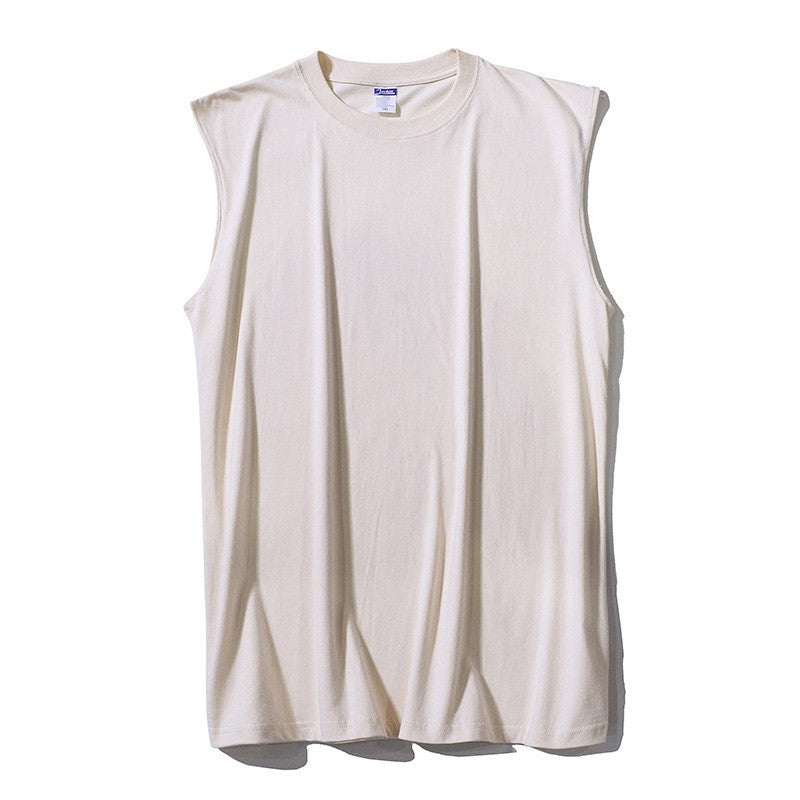 Wholesale S-5XL Men Fashion Solid Color Round Neck Tank