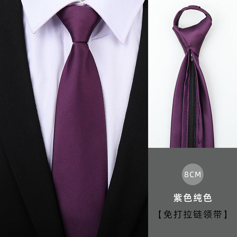 Wholesale Men Simple Fashion Stripe Zipper-Free Tie