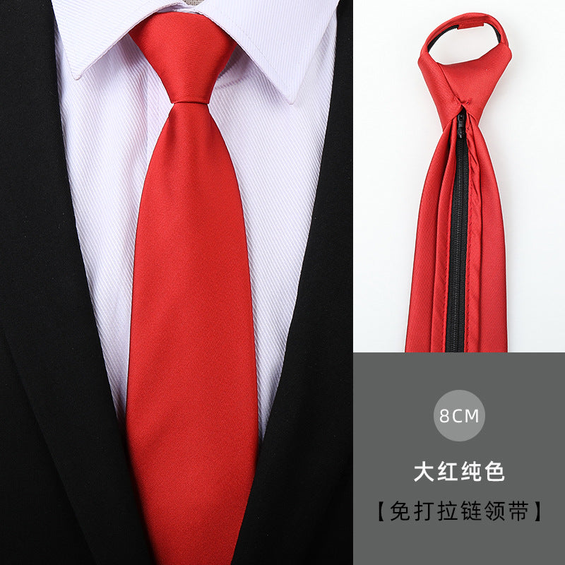 Wholesale Men Simple Fashion Stripe Zipper-Free Tie