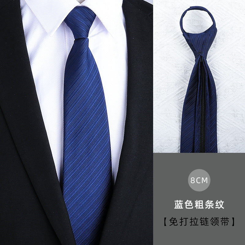 Wholesale Men Simple Fashion Stripe Zipper-Free Tie