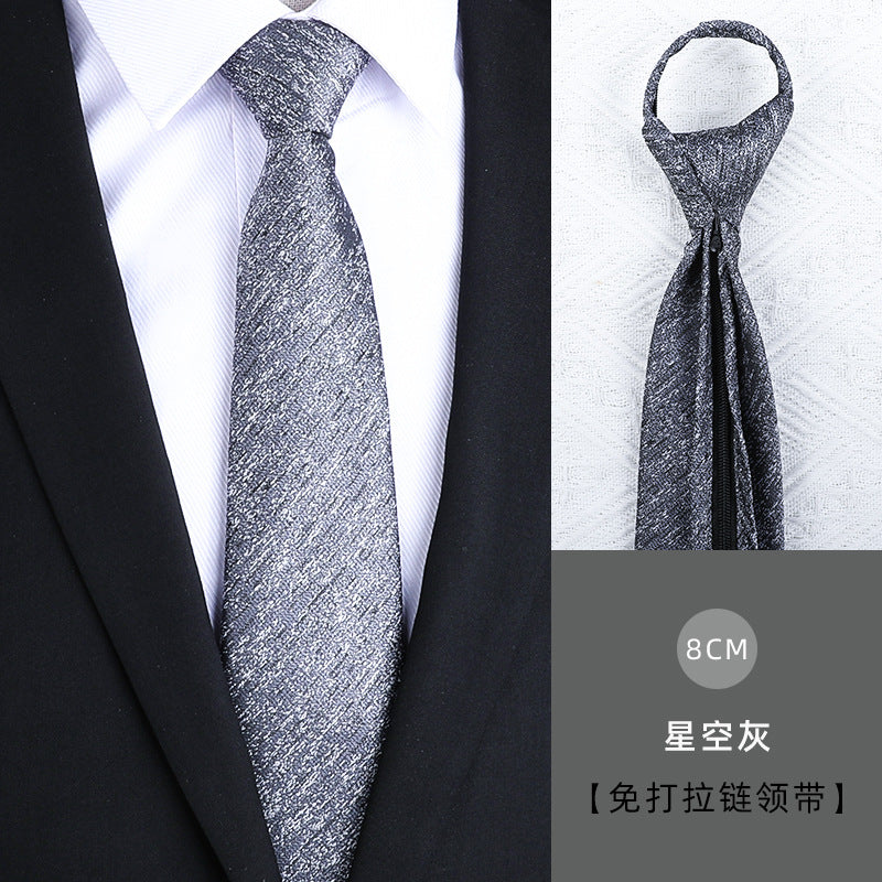 Wholesale Men Simple Fashion Stripe Zipper-Free Tie