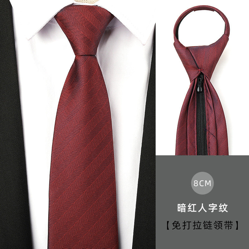 Wholesale Men Simple Fashion Stripe Zipper-Free Tie