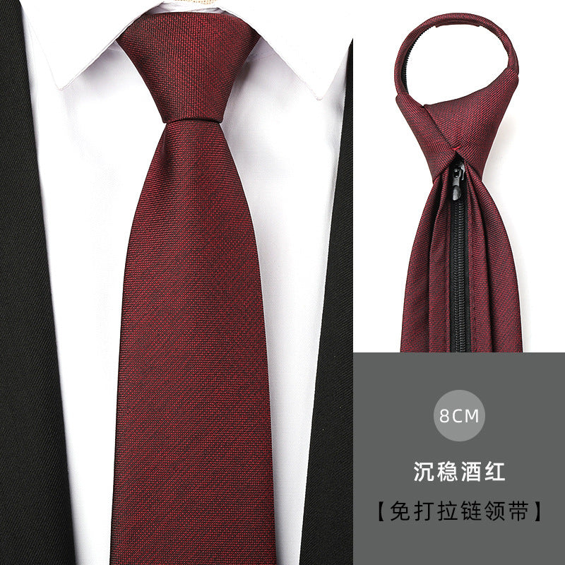 Wholesale Men Simple Fashion Stripe Zipper-Free Tie