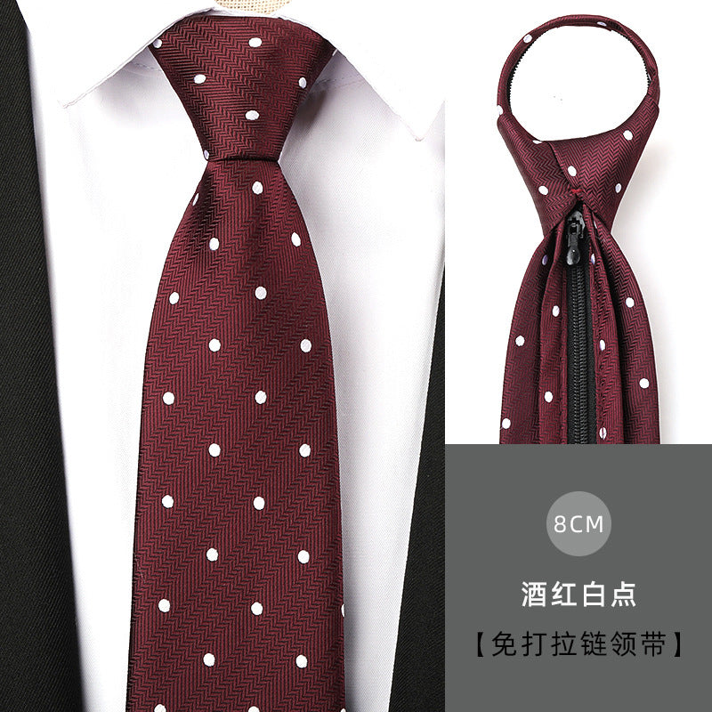 Wholesale Men Simple Fashion Stripe Zipper-Free Tie