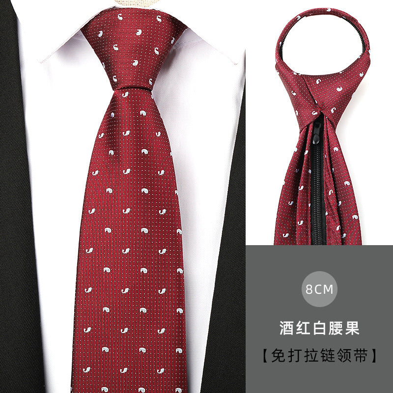 Wholesale Men Simple Fashion Stripe Zipper-Free Tie