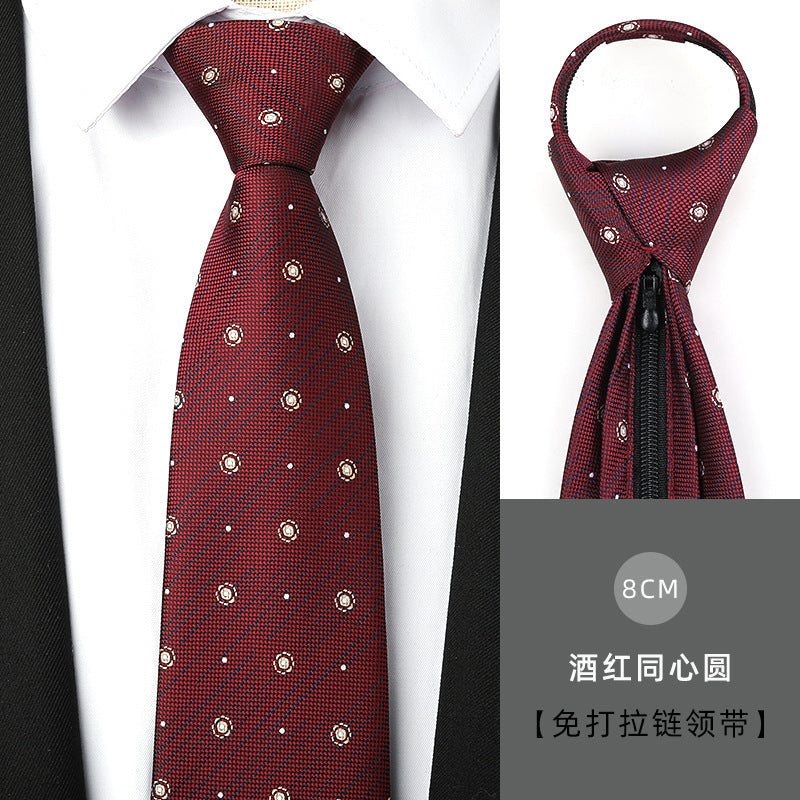 Wholesale Men Simple Fashion Stripe Zipper-Free Tie