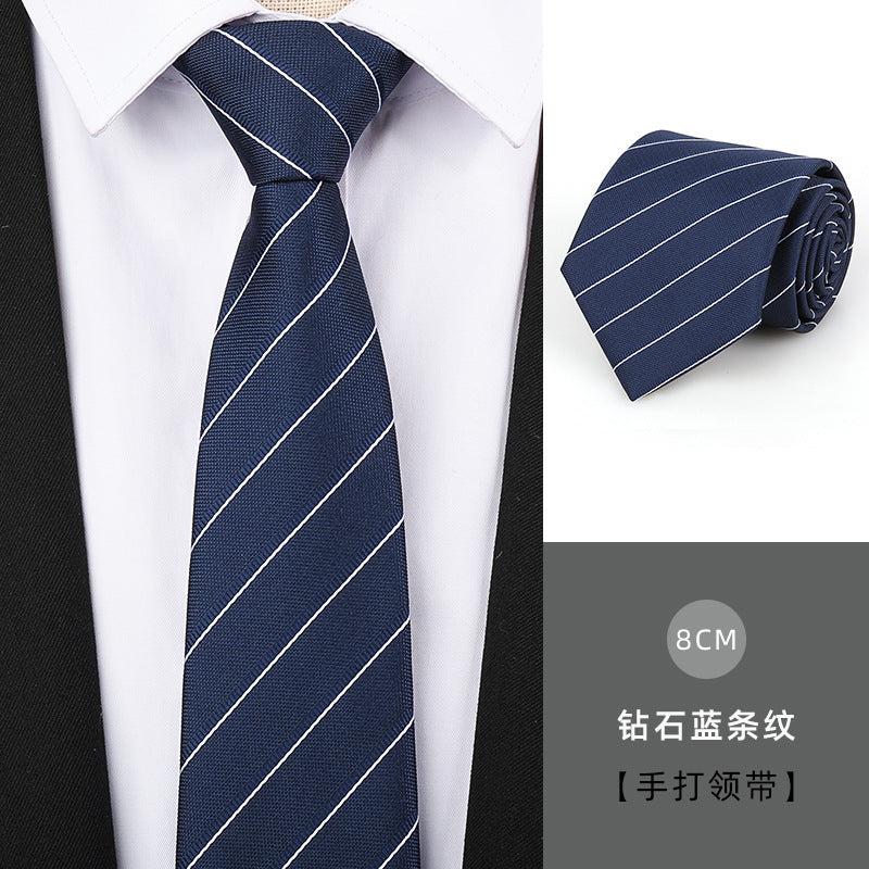 Wholesale Men Simple Fashion Stripe Zipper-Free Tie