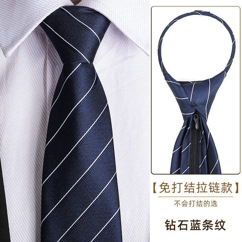 Wholesale Men Simple Fashion Stripe Zipper-Free Tie