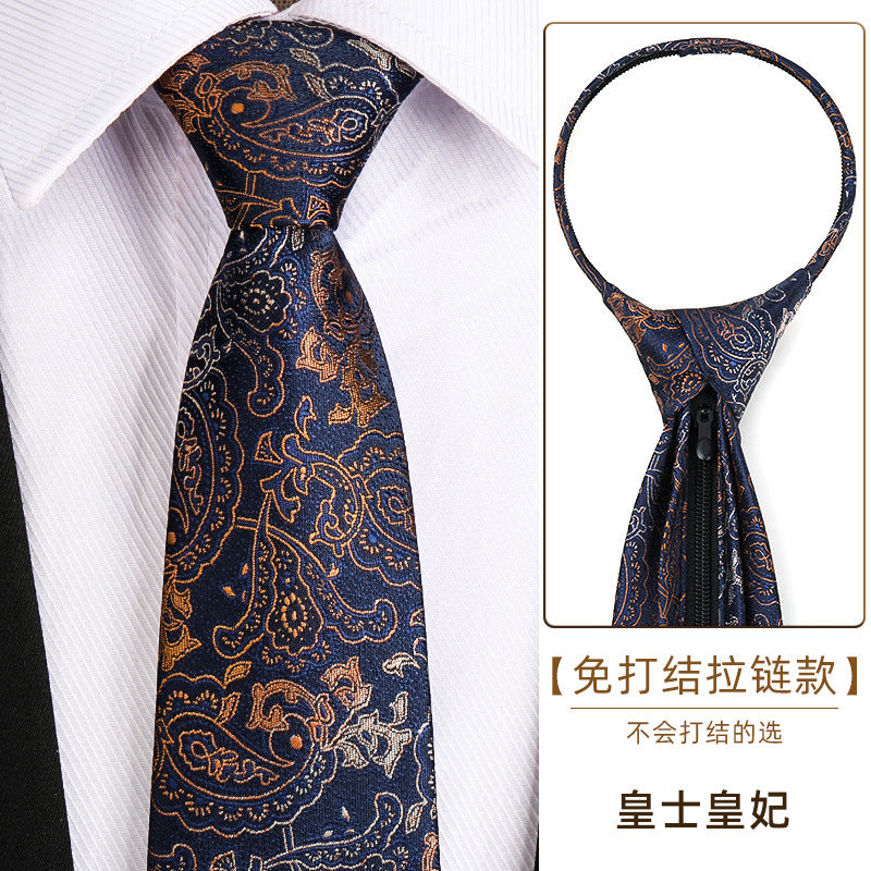 Wholesale Men Simple Fashion Stripe Zipper-Free Tie