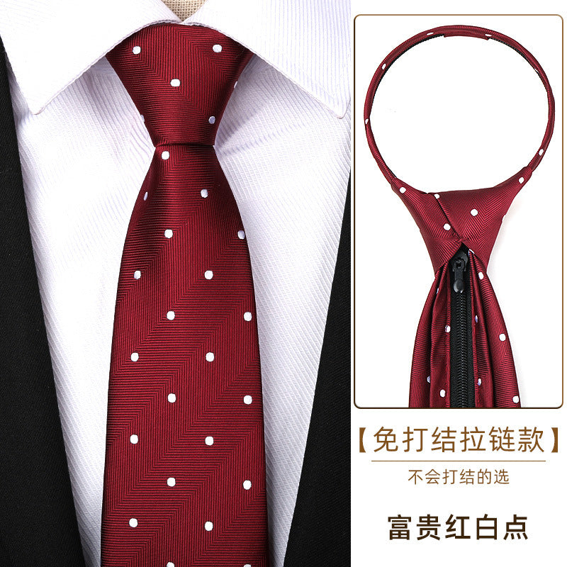 Wholesale Men Simple Fashion Stripe Zipper-Free Tie