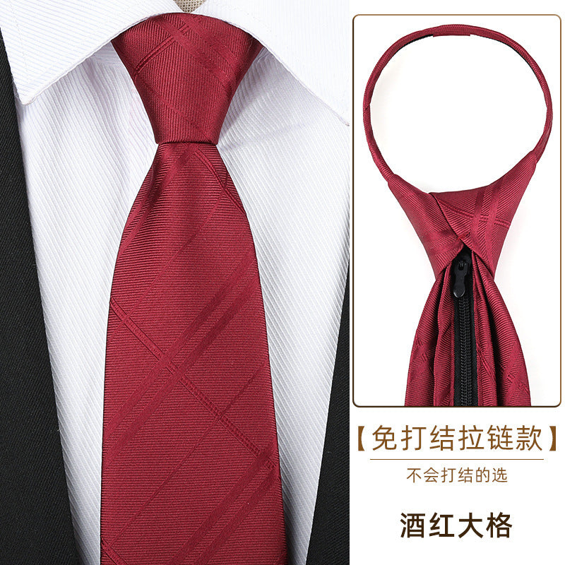 Wholesale Men Simple Fashion Stripe Zipper-Free Tie