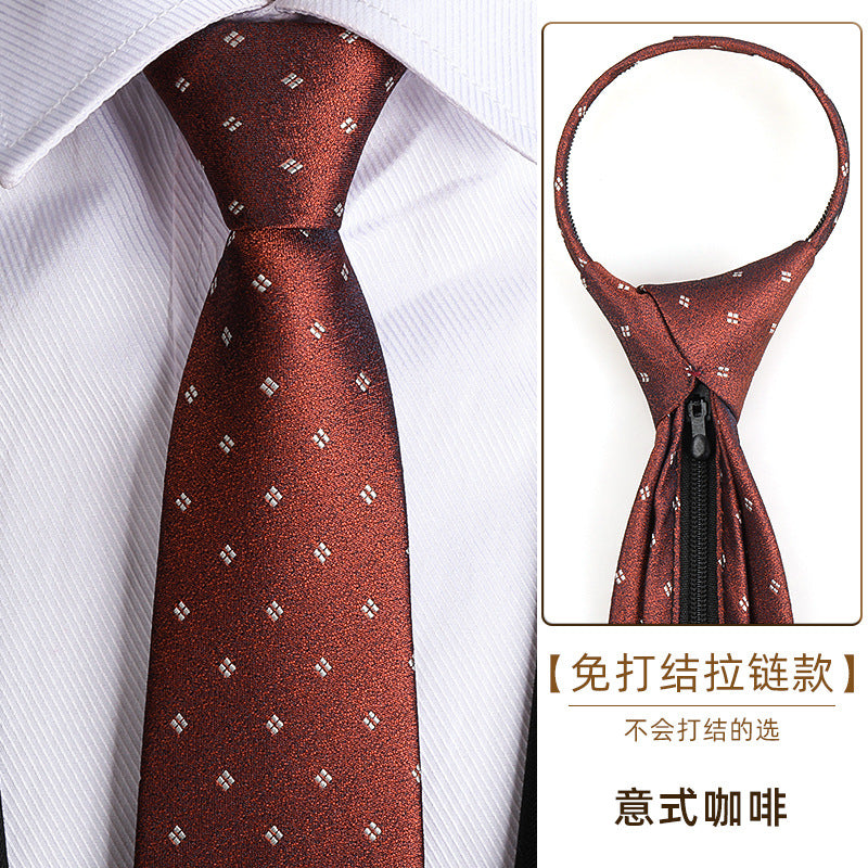 Wholesale Men Simple Fashion Stripe Zipper-Free Tie