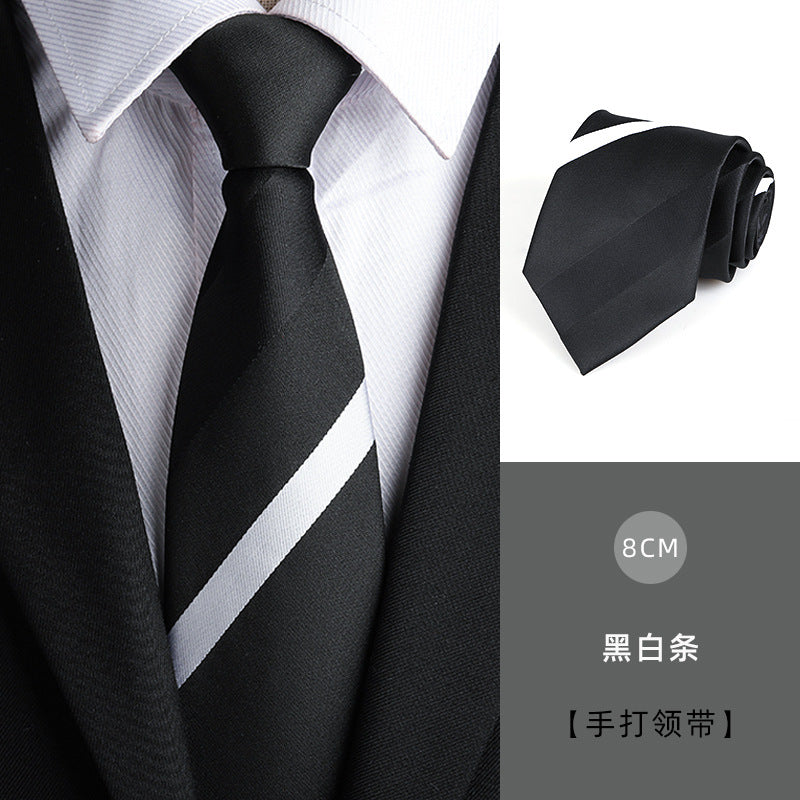 Wholesale Men Simple Fashion Stripe Zipper-Free Tie