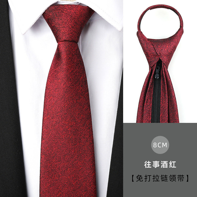 Wholesale Men Simple Fashion Stripe Zipper-Free Tie