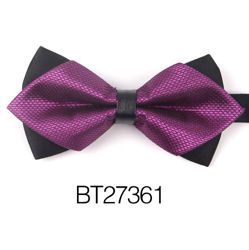 Wholesale Men Fashion Scream Double Layer Polyester Jacquard Bow Tie