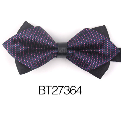 Wholesale Men Fashion Scream Double Layer Polyester Jacquard Bow Tie