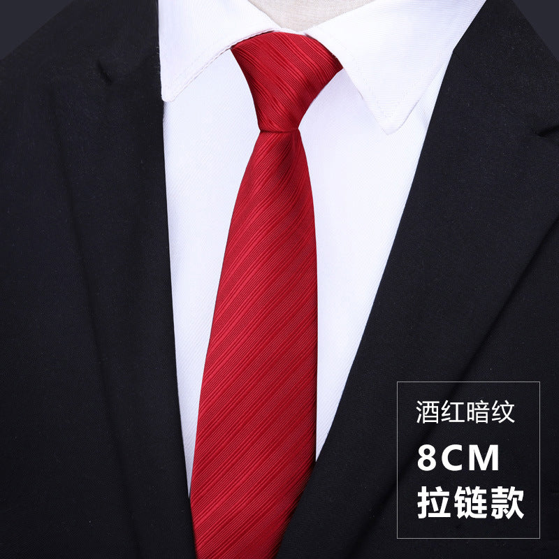 Wholesale Men Simple Fashion Stripe Zipper-Free Tie