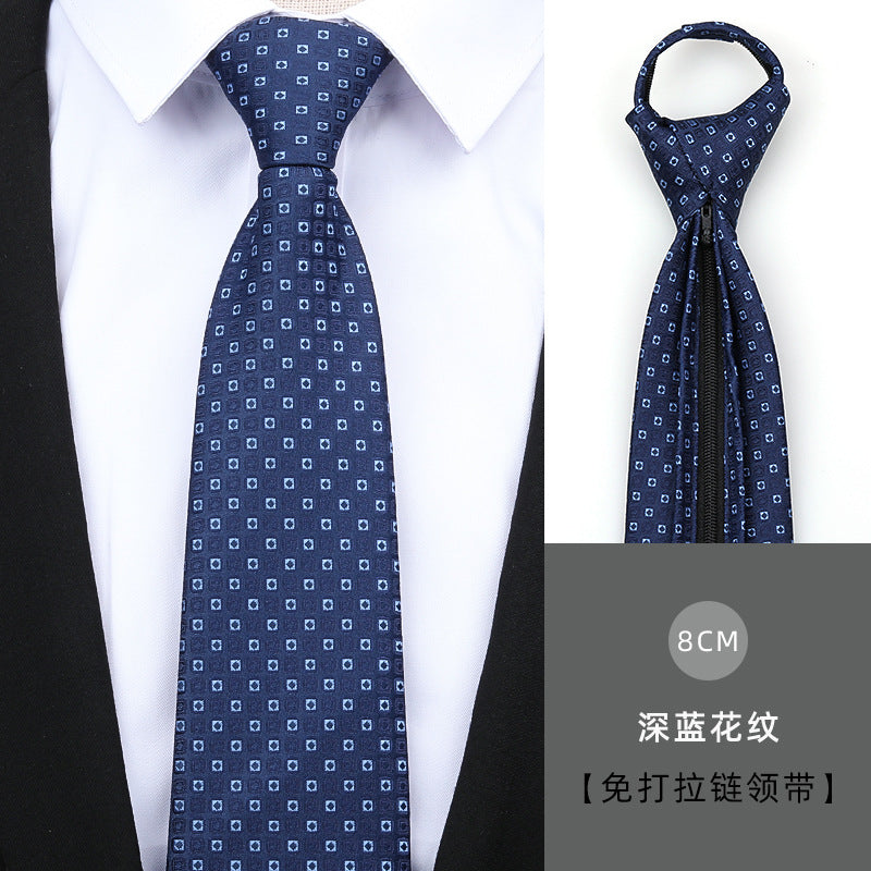 Wholesale Men Simple Fashion Stripe Zipper-Free Tie