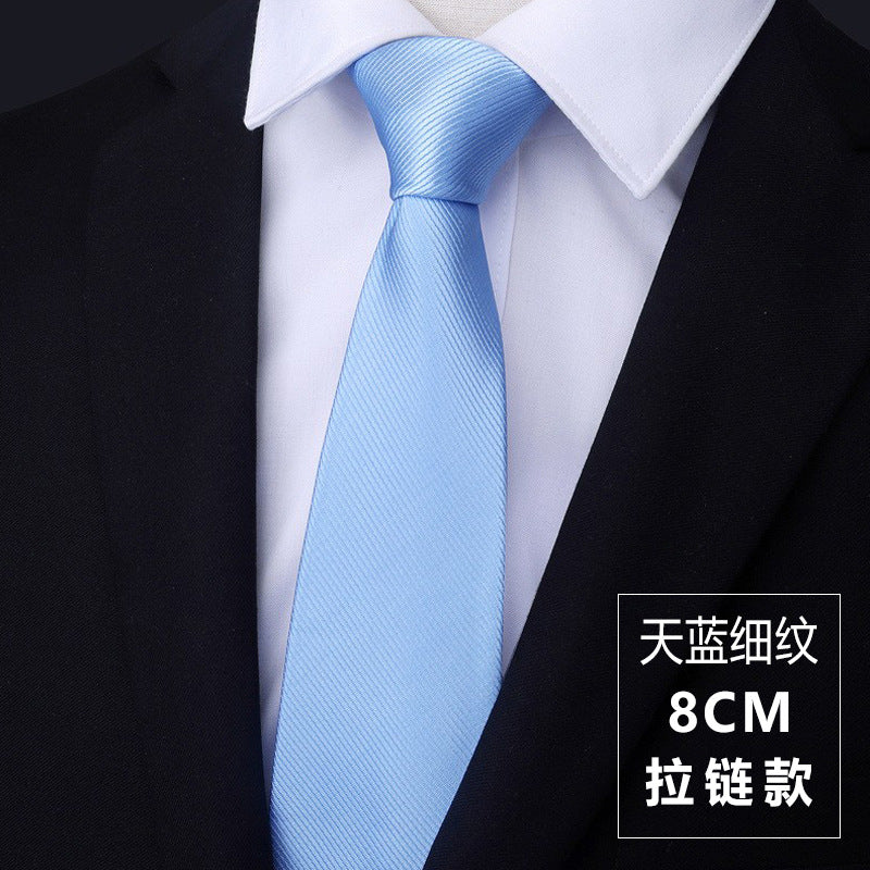 Wholesale Men Simple Fashion Stripe Zipper-Free Tie