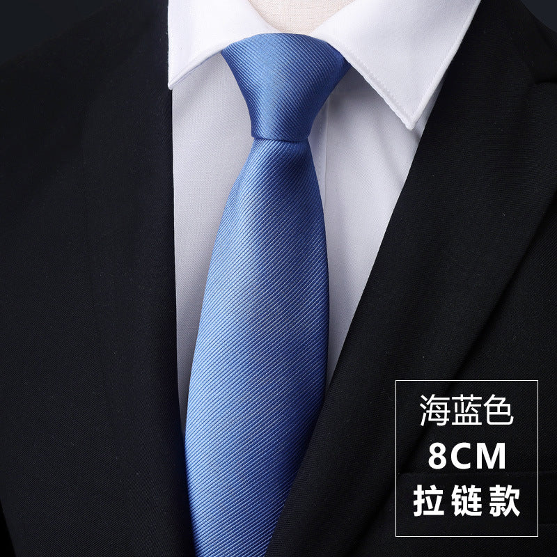 Wholesale Men Simple Fashion Stripe Zipper-Free Tie