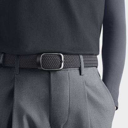 Wholesale Men Fashion Casual Square Pin Buckle Canvas Woven Belt