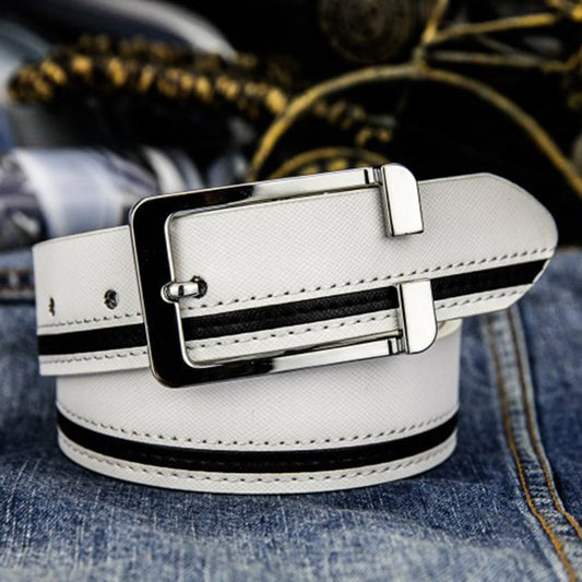 Wholesale Men Classic Color Blocking Genuine Leather Belt