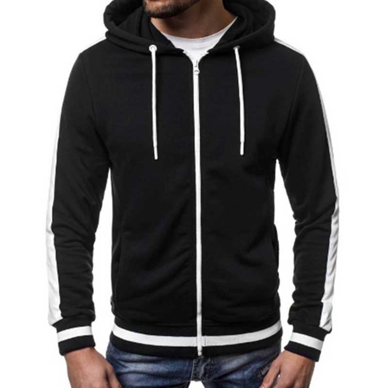 Wholesale Men Spring Autumn Casual Sports Color Matching Long Sleeve Cardigan Hoodies