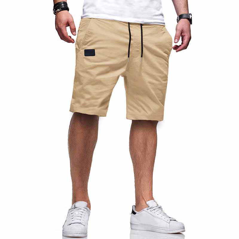 Wholesale Men Summer Fashion Casual Solid Color Loose Straight Shorts