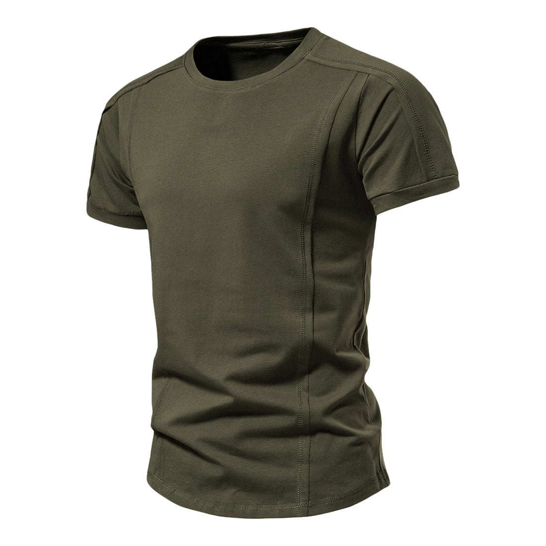 Wholesale Summer Round Neck Breathable Sports Solid Color Casual Stretch Men Short Sleeve T-Shirt