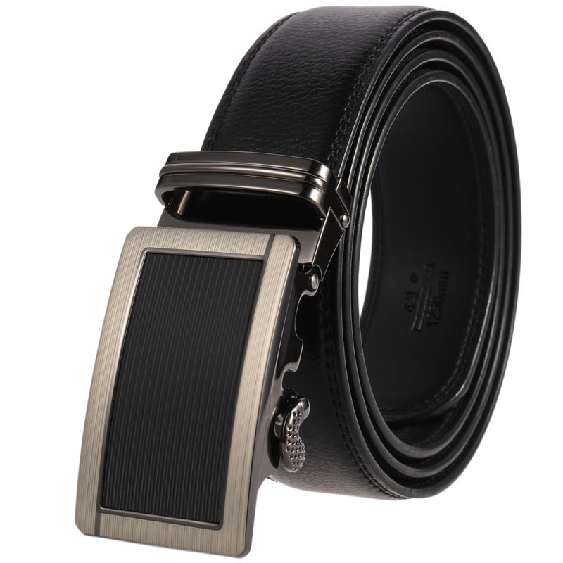 Wholesale Men Fashion Automatic Buckle Double Layer Leather Belt