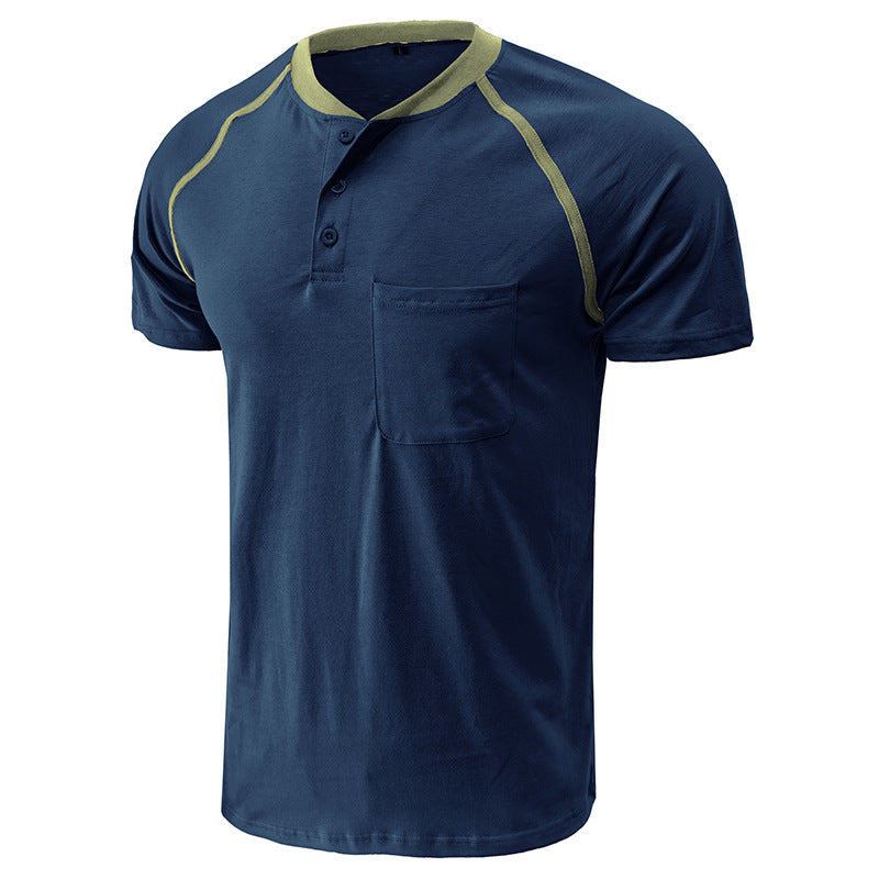 Wholesale Fashion Men'S Short Sleeve Round Neck Solid Color T-Shirt